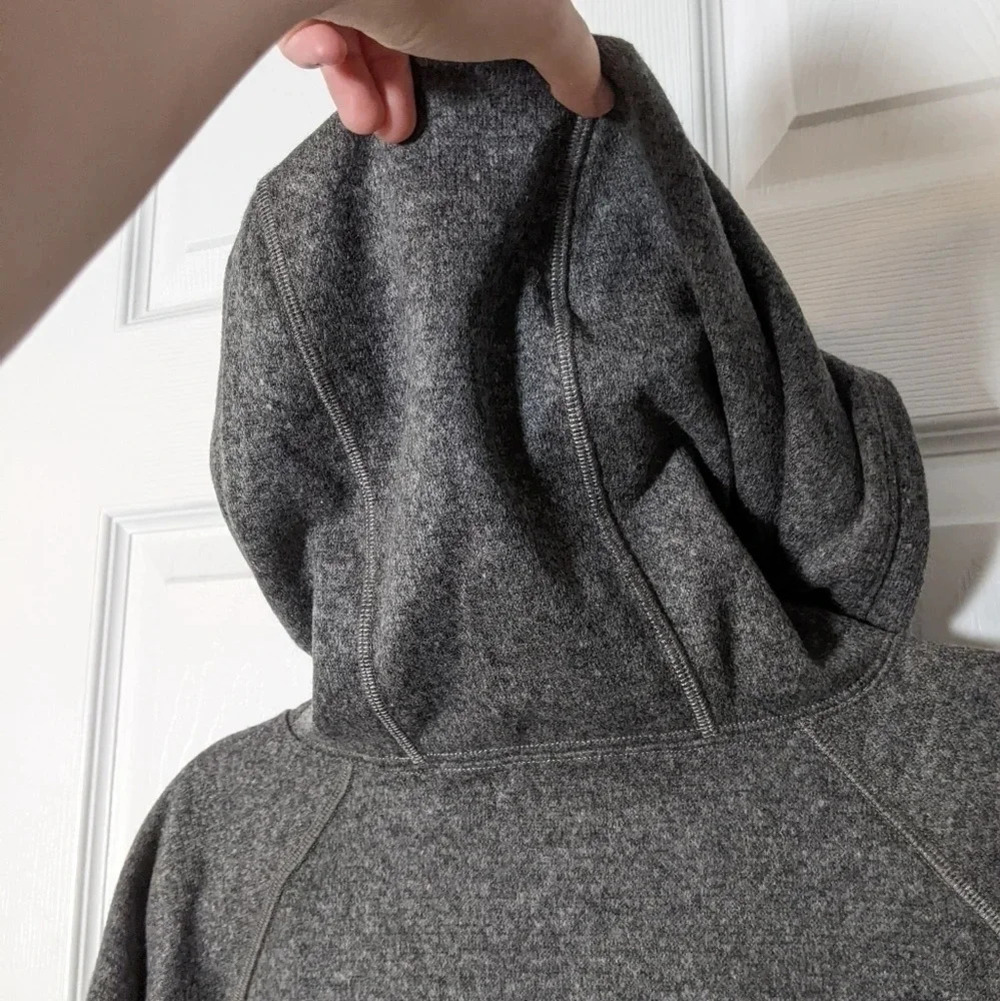 Prana Recycled Wool Blend Hooded Ziller Sweatshirt in Heather Grey Size XS - Picture 7 of 12